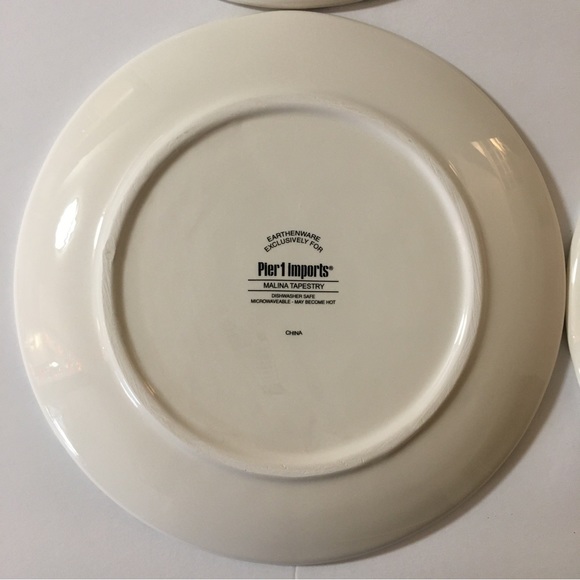 4 Pier 1 Imports Malina Tapestry Earthenware Round Salad Plates - Picture 12 of 13